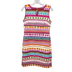 Talbots Women's Summer Floral Dress Mixed Print Textured Sleeveless Size 4